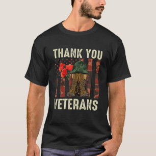 Vielen Dank Veterans Combat Boots Veteran Day Amer T-Shirt