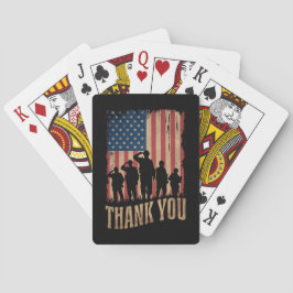 Vielen Dank Veterans Day American Flag Vintag Spielkarten