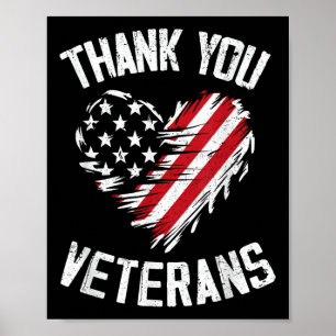Vielen Dank Veterans Patriotic American Flag Veter Poster