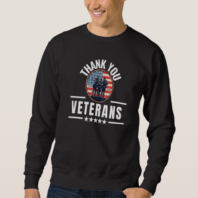 Vielen Dank Veterans Proud Veteran Day American Fl Sweatshirt (Vorderseite)