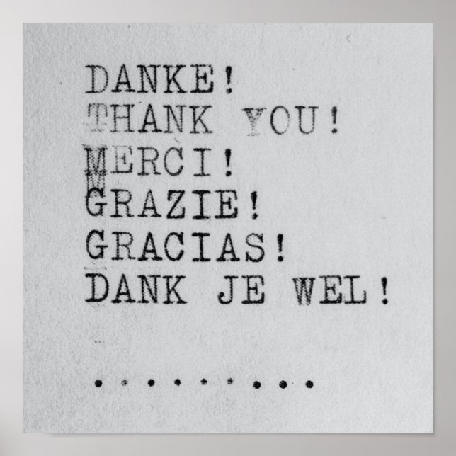 Vielen Dank, viele Sprachen Poster (Vorne)