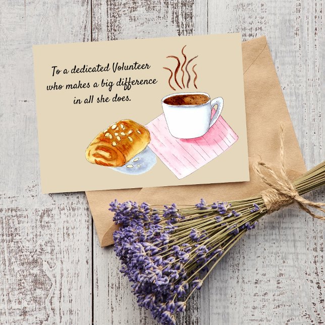 Vielen Dank, Volunteer Kaffee mit Almond Croissant Dankeskarte (Von Creator hochgeladen)