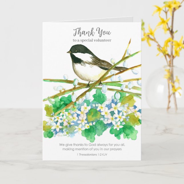 Vielen Dank, Volunteer Religious Christlich Chicka Karte (Gelbe Blume)
