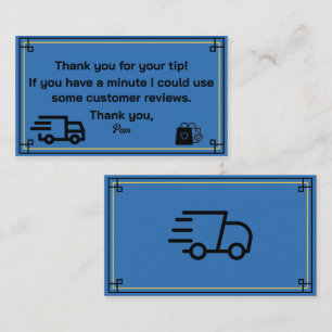 Vielen Dank von Delivery Driver Business Card Visitenkarte