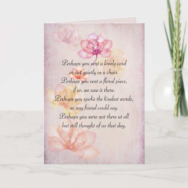 Vielen Dank von Familie Floral Beileid Karte (Vorderseite)