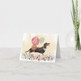 Vielen Dank von Ihnen und Dackel Hund und Ballons Dankeskarte