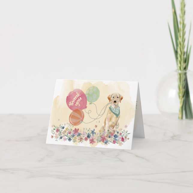 Vielen Dank von Ihnen & Yellow Labrador Retriever Dankeskarte (Vorderseite)
