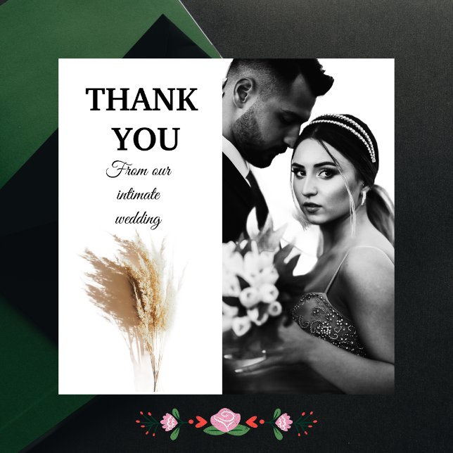 Vielen Dank von unserer intimen Hochzeit Dankeskarte (Von Creator hochgeladen)