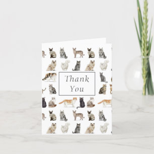 Vielen Dank, Watercolor Cats Dankeskarte