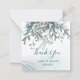 Vielen Dank Watercolor Eucalyptus Blätter Mitteilungskarte