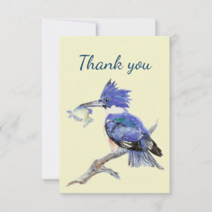 Vielen Dank Watercolor Kingfisher Bird Nature Art Dankeskarte
