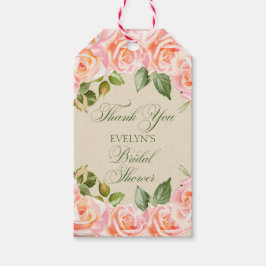 Vielen Dank Watercolor Rose Brautparty Geschenkanhänger