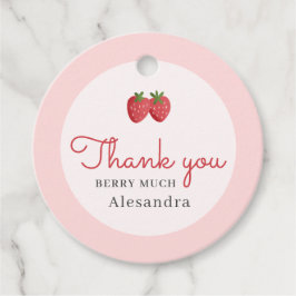 Vielen Dank! Watercolor Strawberry Baby Dusche Geschenkanhänger