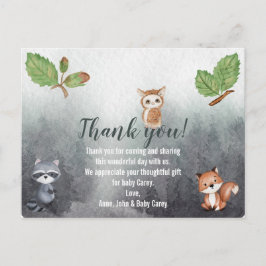 Vielen Dank Watercolor Woodland Tiere Postkarte