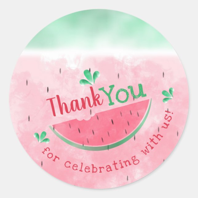 Vielen Dank, Watermelon Birthday Sticker (Vorderseite)