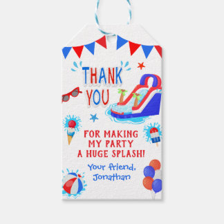 Vielen Dank Waterslide Summer Red White Blue Party Geschenkanhänger