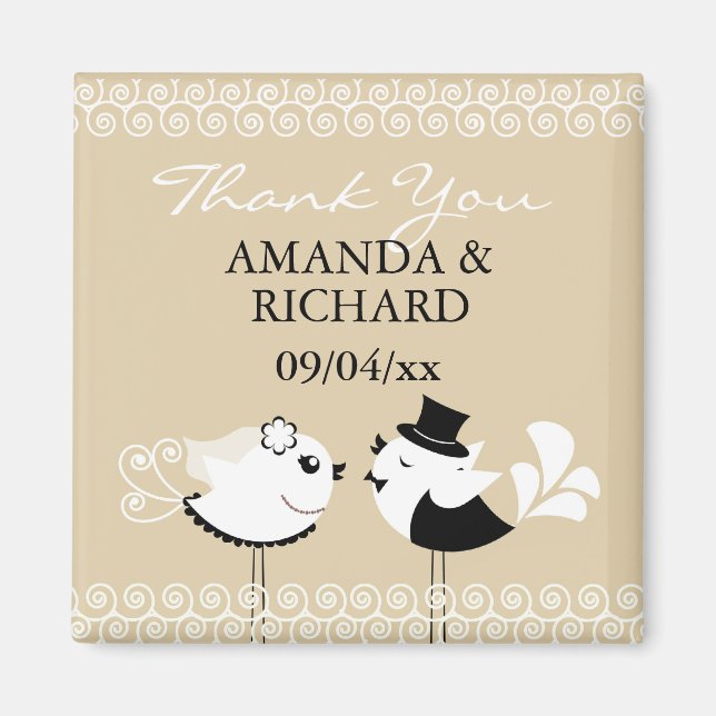 Vielen Dank, Wedding Birds Magnet (Vorne)