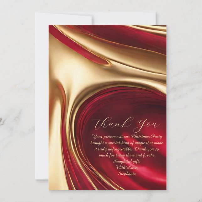 Vielen Dank Weihnachten Card-Red und Gold Einladung (Vorderseite)