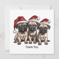 Vielen Dank Weihnachten Mops Hogs Santa