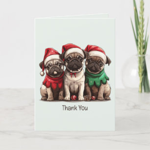 Vielen Dank Weihnachten Mops Hunde Dankeskarte