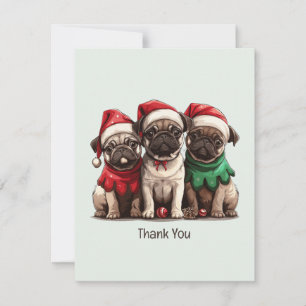 Vielen Dank Weihnachten Mops Hunde Dankeskarte