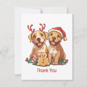Vielen Dank Weihnachten Pit Bull Hunde Dankeskarte