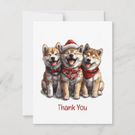 Vielen Dank Weihnachten Shiba Inu Santa Dogs Dankeskarte