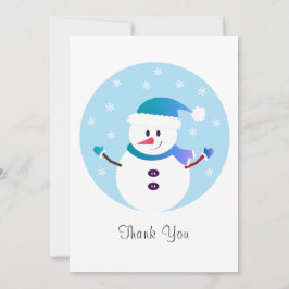 Vielen Dank Weihnachten Snowman Snowflakes Dankeskarte