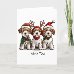 Vielen Dank Weihnachten Welsh Wire Fox Terrier Hun Dankeskarte