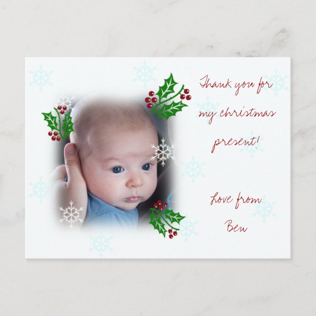 Vielen Dank Weihnachts-Postkarte Feiertagspostkarte (Vorderseite)