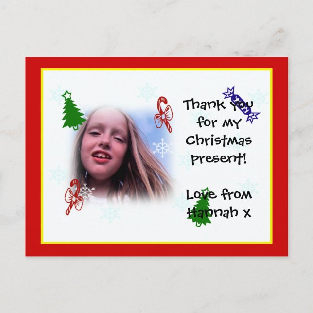 Vielen Dank Weihnachts-Postkarte Postkarte (Vorderseite)