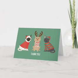 Vielen Dank Weihnachtskatzen Dankeskarte