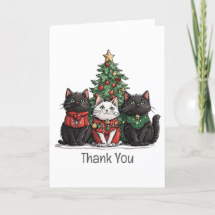 Vielen Dank Weihnachtskatzenbaum Dankeskarte