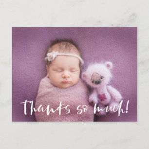 Vielen Dank   Weiß   Baby-Foto-Dankeschön Postkarte