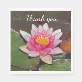 Vielen Dank Wertschätzung Meal Pink Water Lily Fot Serviette