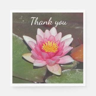 Vielen Dank Wertschätzung Meal Pink Water Lily Fot Serviette
