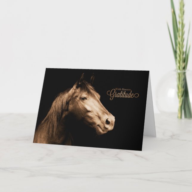 Vielen Dank, Western Sepia Toned Horse Blank Dankeskarte (Vorderseite)