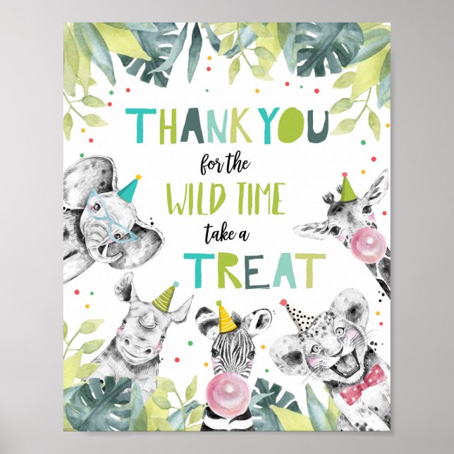 Vielen Dank Wild Time Leckerei Safari Boy Birthday Poster (Vorne)