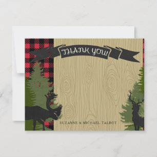 Vielen Dank Woodland Forest Lumberjack Baby Dusche Mitteilungskarte