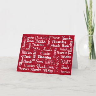 Vielen Dank Word Cloud on Red Dankeskarte