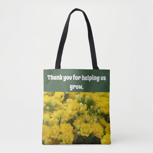 Vielen Dank Yellow Blume Lehrer Wertschätzung Flor Tasche (Vorderseite)