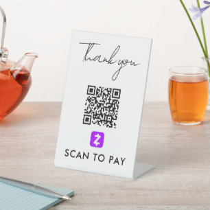 Vielen Dank Zelle QR Code Scan zu bezahlen moderne Sockelschild