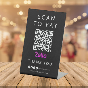 Vielen Dank Zelle Scan zu bezahlen QR-Code moderne Sockelschild