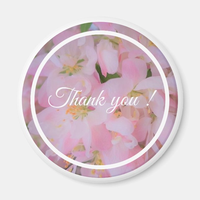 Vielen Dank Zitat Blumenkirschblüten Foto Magnet (Vorne)
