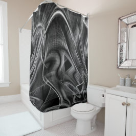 Vieles mit grauen Grooves auf dunklem Hintergrund  Duschvorhang