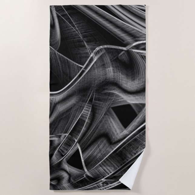 Vieles mit grauen Grooves auf dunklem Hintergrund  Strandtuch (Vorderseite)