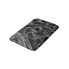 Vieles mit grauen Grooves auf schwarzem Hintergrun Badematte