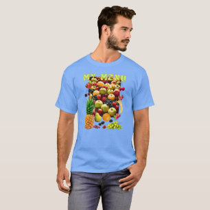 Vielfalt an frischen Früchten mit einem Slogan T-Shirt
