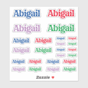 Vielfalt der Größe des Namens Abigail Aufkleber