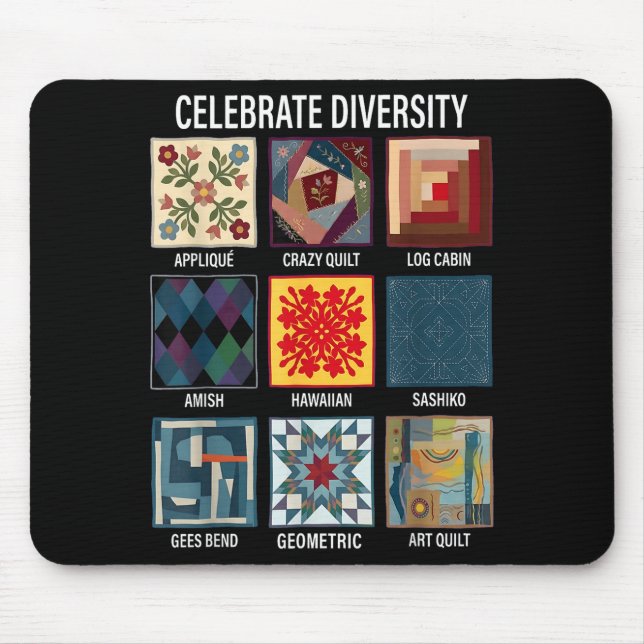 Vielfalt Quilten Handwerk Patchwork feiern Mousepad (Vorne)